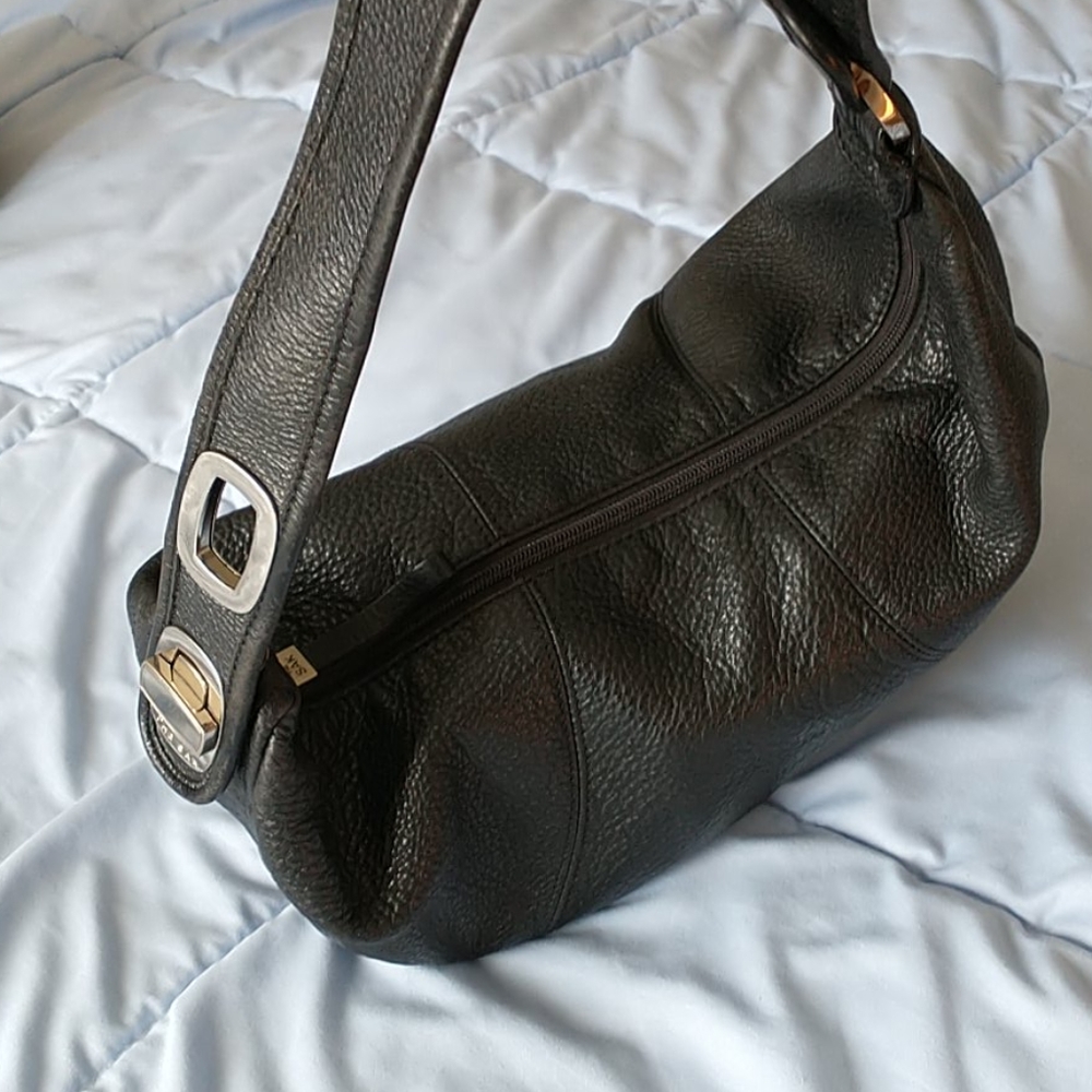 Black leather purse